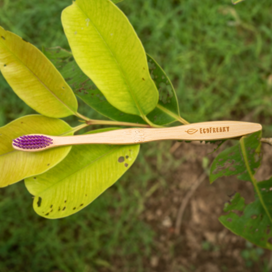 Set of 5 Multi-Color Bamboo Toothbrushes - Eco-Friendly - EcoFreaky