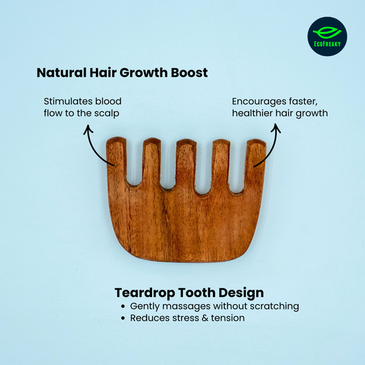 EcoFreaky Wooden Scalp Massager Comb for Hair Growth - EcoFreaky