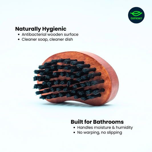 EcoFreaky Beard Brush for Men – Natural Bristle & Wooden Pocket Grooming Brush | For All Beard Types & Beard Oil Use - EcoFreaky