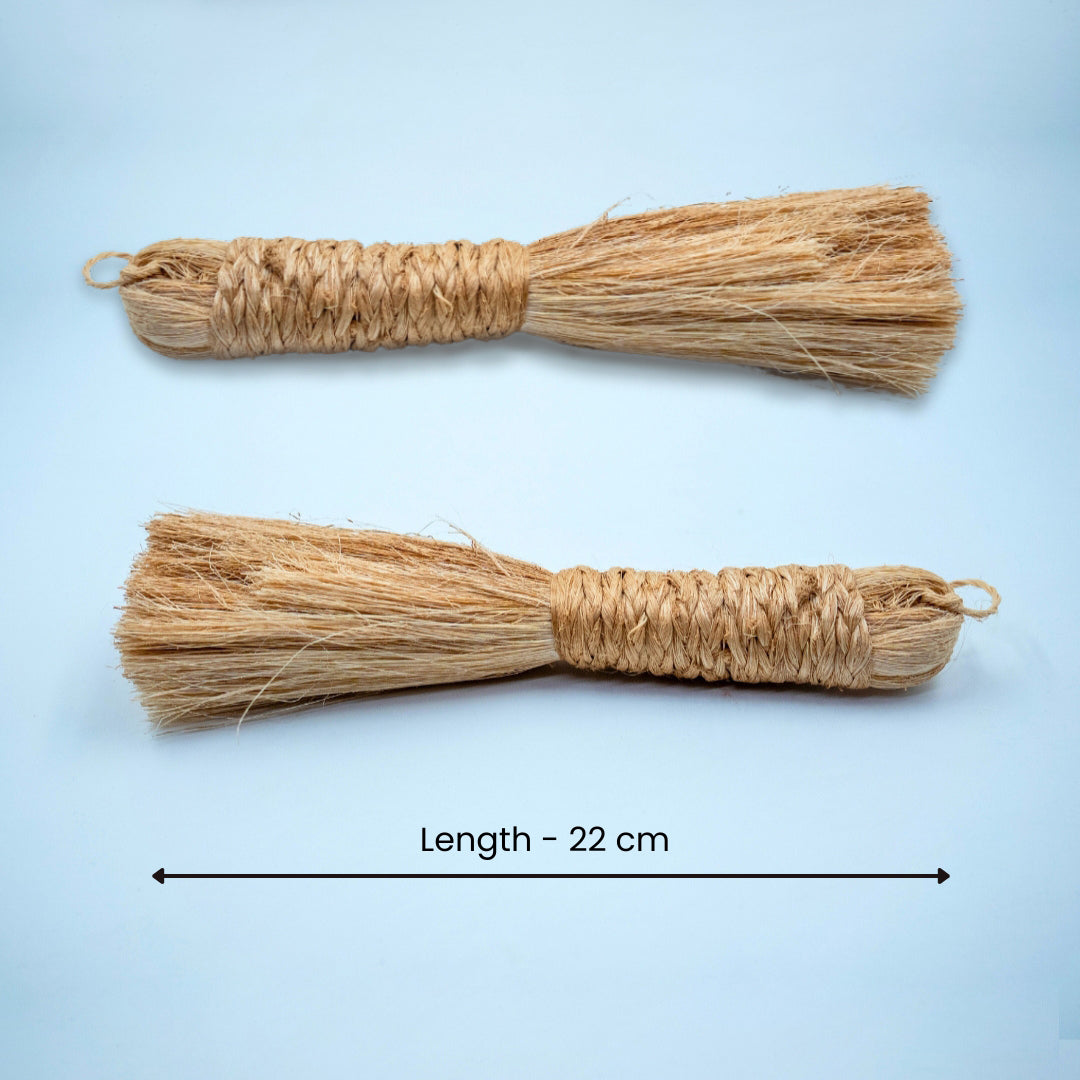 Eco Freaky Pooja Broom – Pack of 2 | Eco-Friendly Banana Stem Fiber Broom for Mandir, Puja Room & Deity Cleaning (Available in 12 cm & 22 cm)