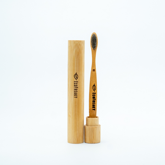 Ecofreaky Bamboo Toothbrush with Travel Tube – Natural & Compostable