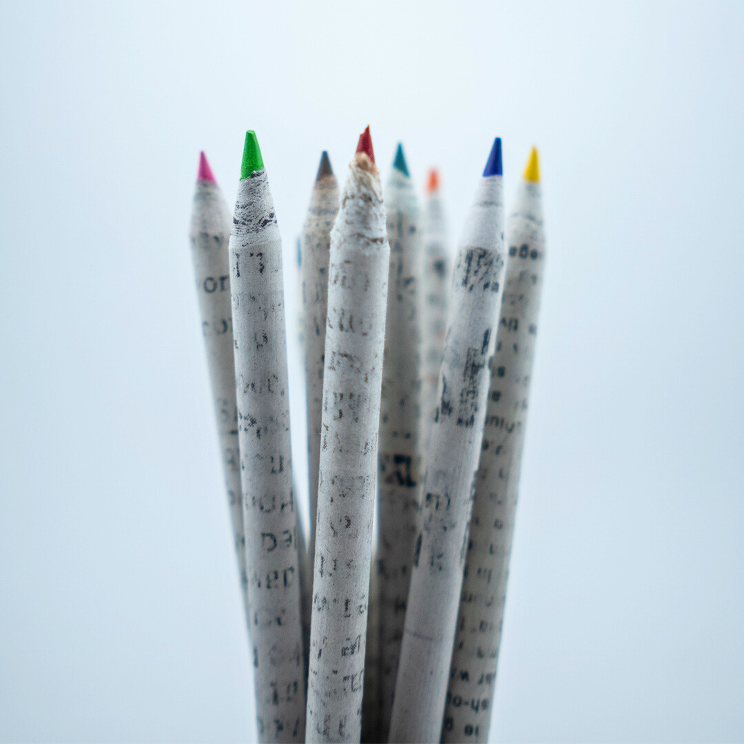 EcoFreaky Recycled Newspaper Colour Pencils | Pack of 10