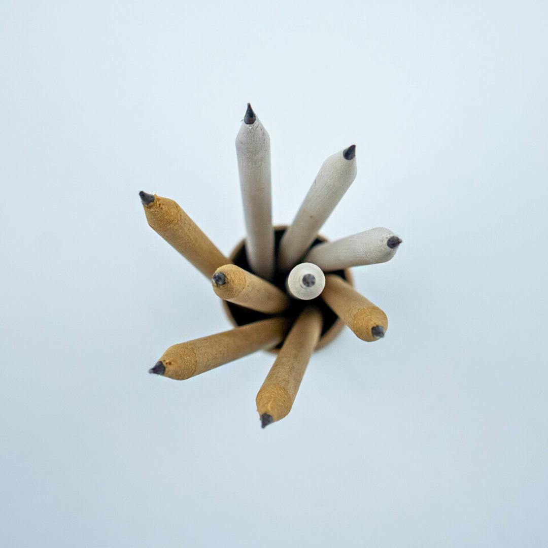EcoFreaky Recycled Paper Pencils – Kraft Brown & Classic White