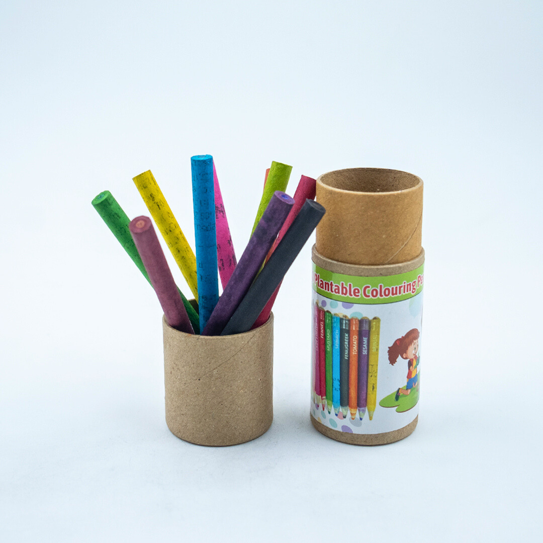 EcoFreaky Plantable Colouring Pencils | 10 Colours | Seed Pencils Tube
