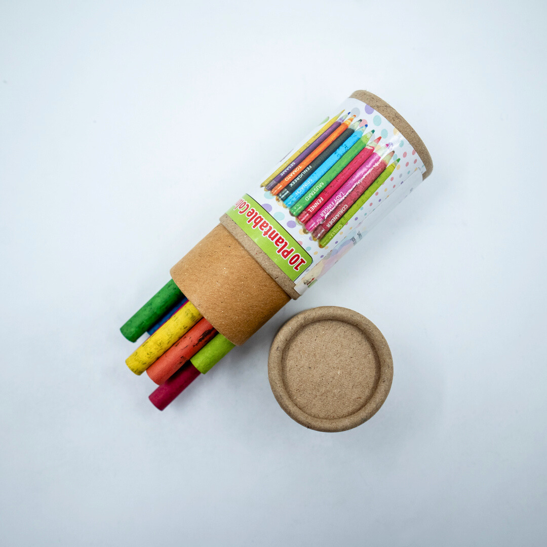 EcoFreaky Plantable Colouring Pencils | 10 Colours | Seed Pencils Tube