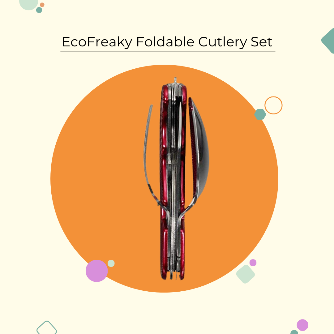 Multi-Function Foldable Fork Spoon Set | Stainless Steel Travel Picnic Cutlery Kit - EcoFreaky