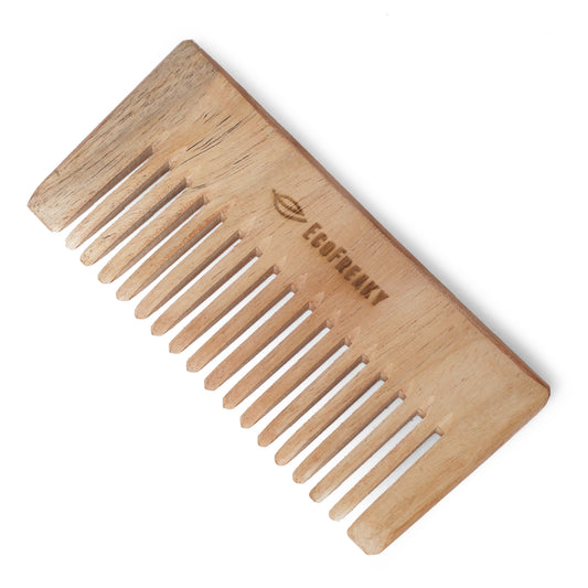 Pure Neem Wood Shampoo Comb | Antibacterial wooden comb - EcoFreaky