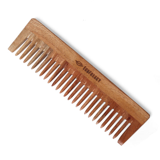 Pure Neem Wood Widetooth Comb | Antibacterial Wooden Comb - EcoFreaky