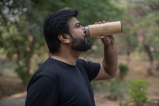 Bamboo Water bottle | With Insulated Stainless Steel Case and Tea Filter - EcoFreaky
