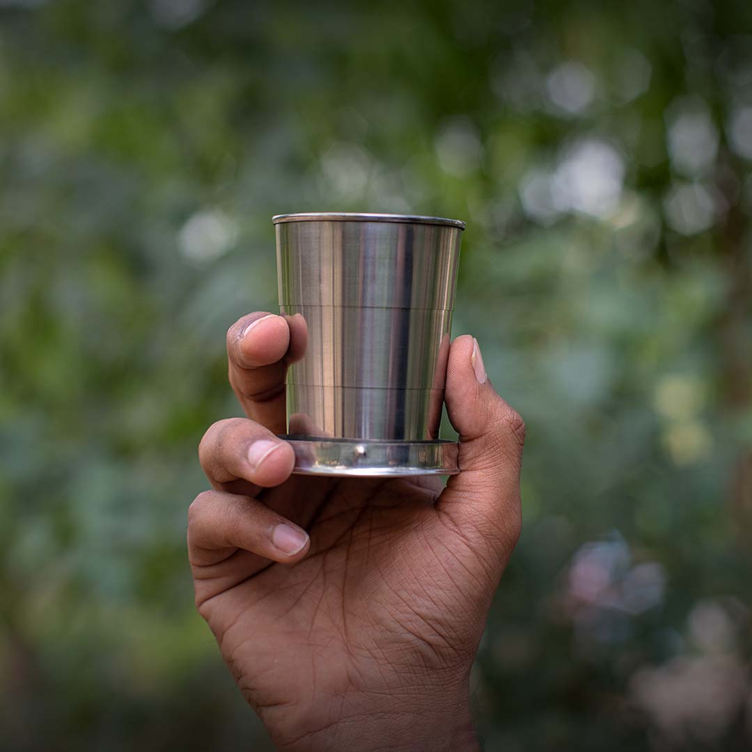 Stainless Steel Glass | Foldable Steel Glass - EcoFreaky