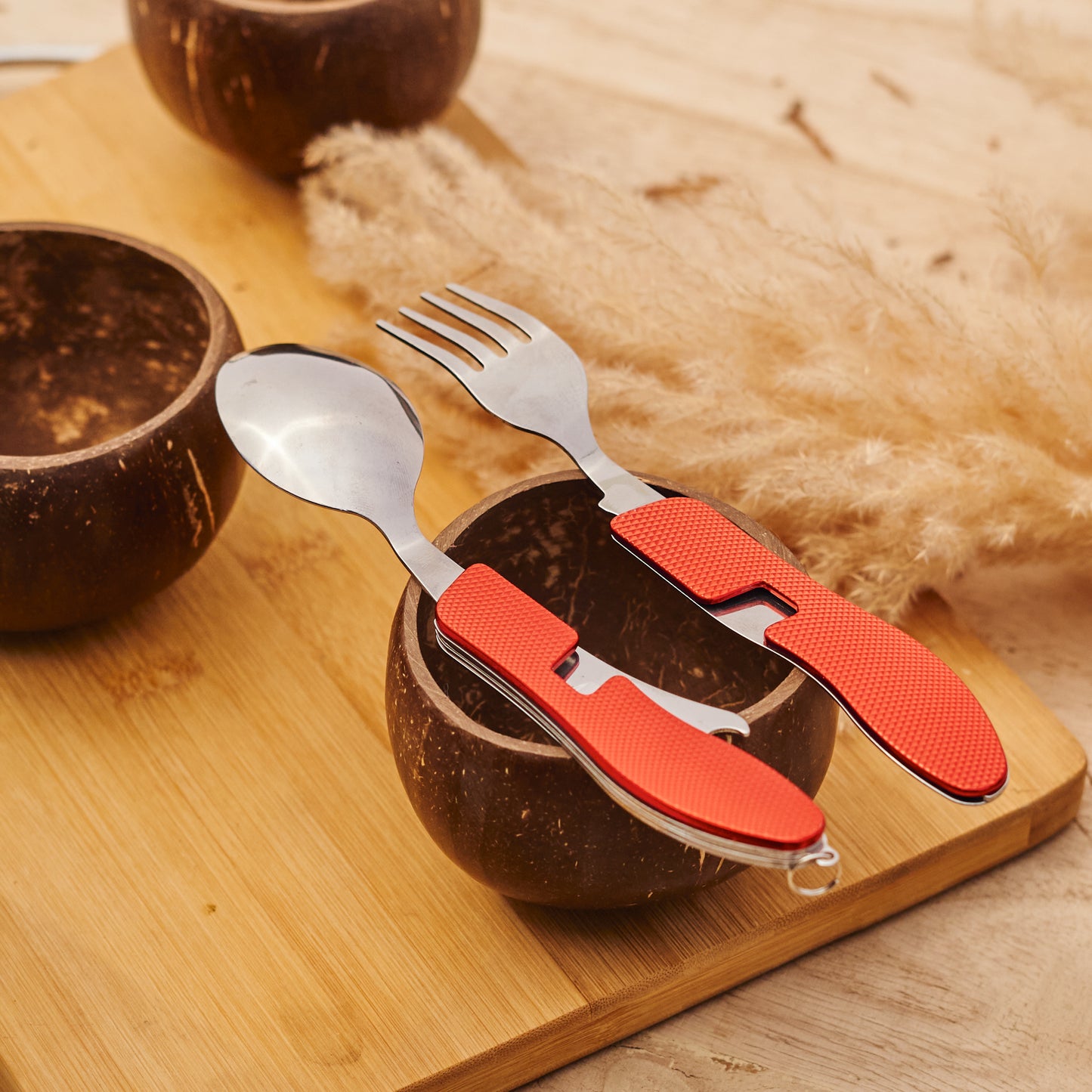 Multi-Function Foldable Fork Spoon Set | Stainless Steel Travel Picnic Cutlery Kit