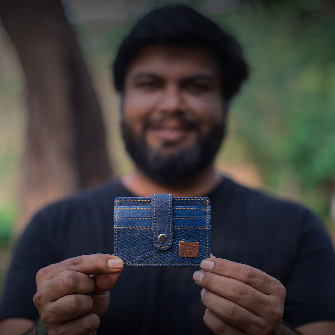Vegan Denim Cardholder | Unisex Vegan Cardholder - EcoFreaky