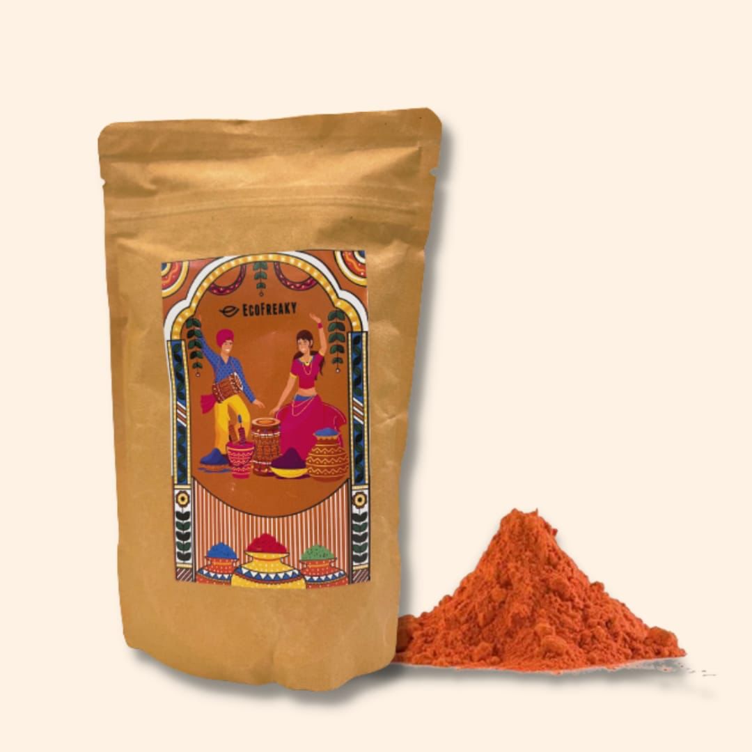 Ecofreaky's Upcycled Flower Holi Colors | Orange Color - EcoFreaky