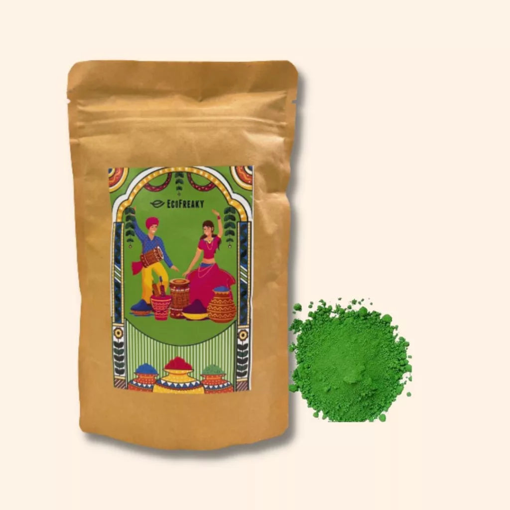 Ecofreaky's Upcycled Flower Holi Colors | Green Color - EcoFreaky
