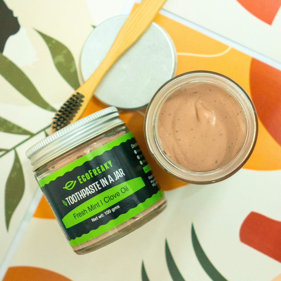 EcoFreaky Toothpaste in a Jar - Fresh Mint & Clove Oil, 100g - EcoFreaky