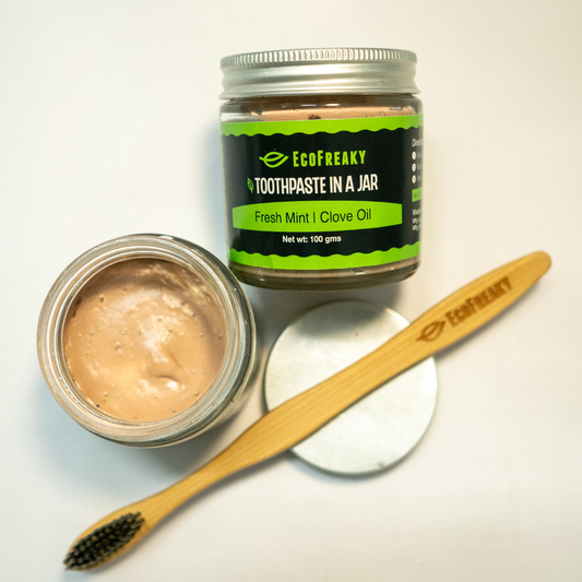 EcoFreaky Toothpaste in a Jar - Fresh Mint & Clove Oil, 100g - EcoFreaky