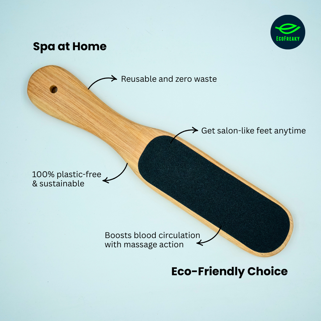 EcoFreaky Wooden Foot Scrubber – Natural Exfoliation for Spa-Like Feet at Home - EcoFreaky