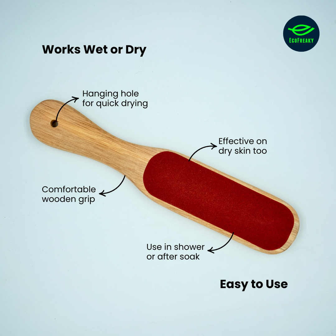 EcoFreaky Wooden Foot Scrubber – Natural Exfoliation for Spa-Like Feet at Home - EcoFreaky