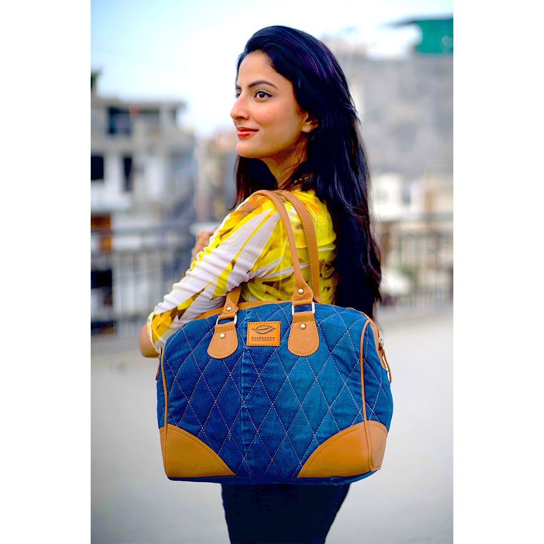 EcoFreaky Upcycled Denim Handbag For Women | Vegan Handbag - EcoFreaky