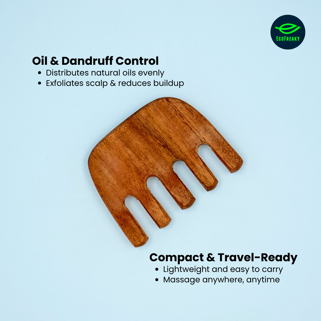 EcoFreaky Wooden Scalp Massager Comb for Hair Growth - EcoFreaky
