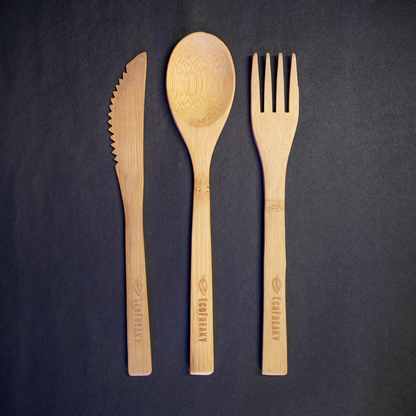 Bamboo Cutlery Set | Knife, Spoon & Fork - Eco-Friendly - EcoFreaky