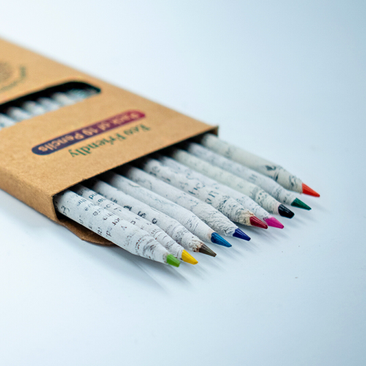 EcoFreaky Recycled Newspaper Colour Pencils | Pack of 10