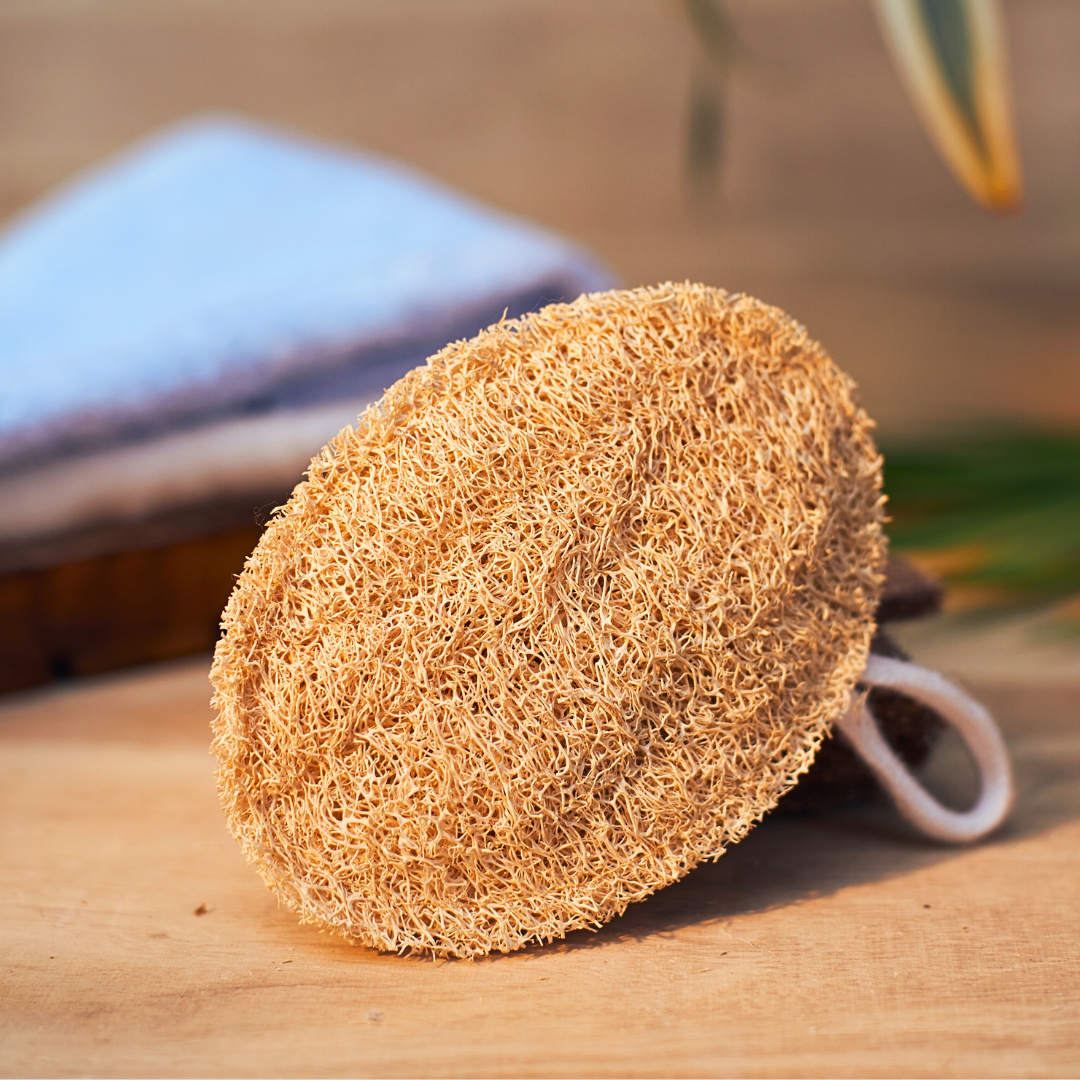 EcoFreaky Natural Loofah Scrubber – 100% Plant-Based Body Exfoliator | Biodegradable Bath Sponge (Heart, Round, Oval, Square, Rectangle)
