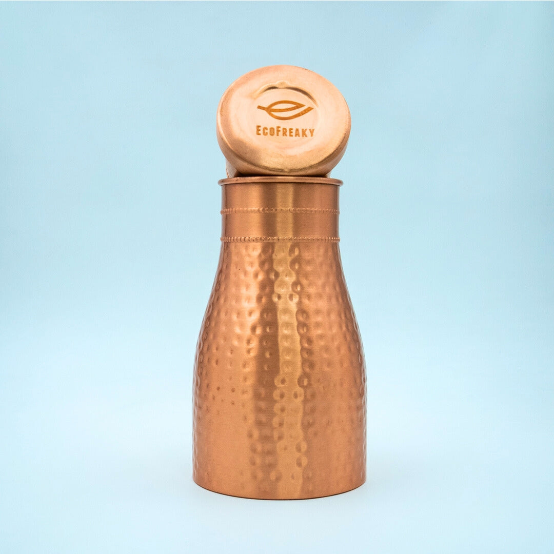 EcoFreaky Copper Water Pot (1L) 🌿| Leak-Proof & BPA-Free | Ayurvedic Benefits | Boosts Immunity & Digestion | Office, Home & Gym Friendly - 4Ce2B7