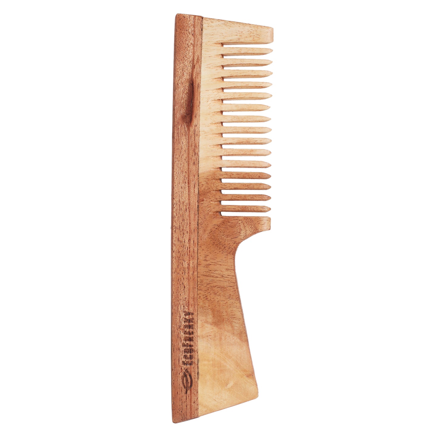 Pure Neem Wood Comb With Handle | Antibacterial Wooden Comb - EcoFreaky