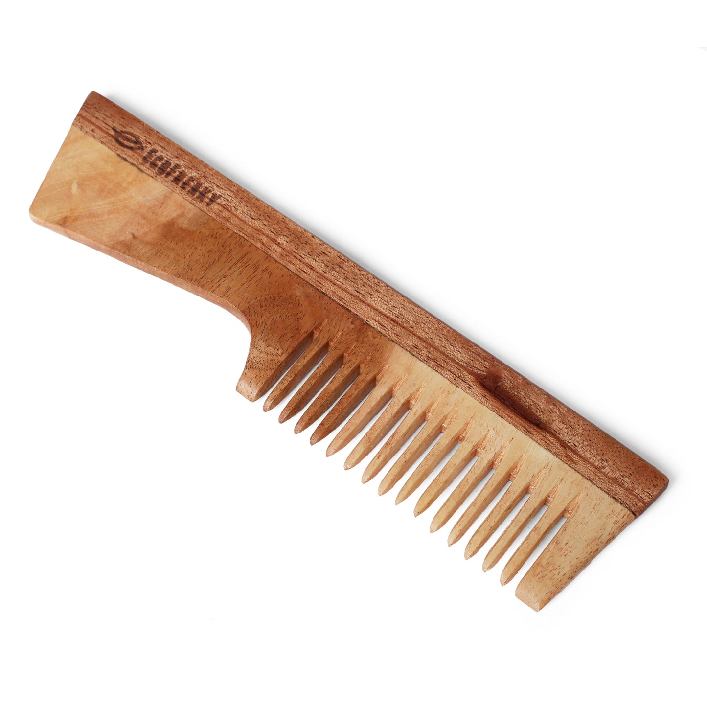 Pure Neem Wood Comb With Handle | Antibacterial Wooden Comb - EcoFreaky