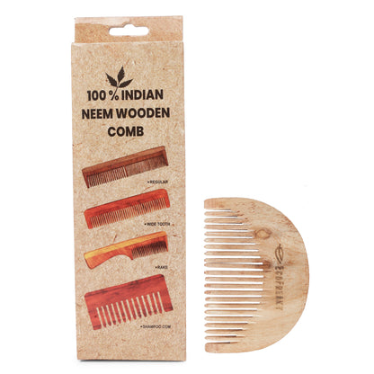 Pure Neem Wood Beard Comb | Antibacterial Wooden Comb - EcoFreaky