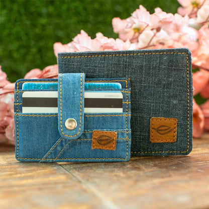 EcoFreaky Classic Vegan Denim Wallet | Unisex | FREE CARD HOLDER - EcoFreaky