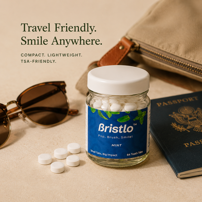 Bristlo Mint Toothpaste Tablets | Plastic-Free & Travel-Friendly Toothpaste Tabs