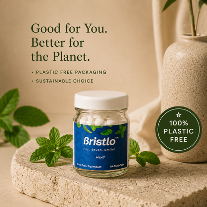 Bristlo Mint Toothpaste Tablets | Plastic-Free & Travel-Friendly Toothpaste Tabs