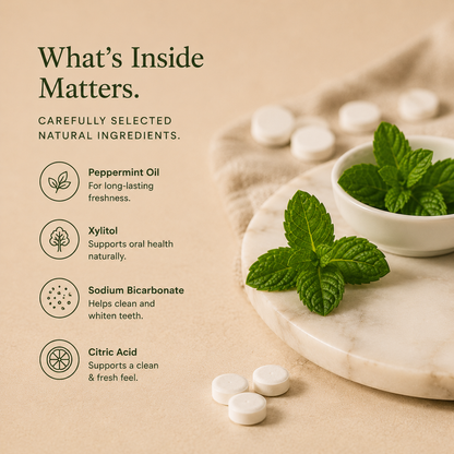 Bristlo Mint Toothpaste Tablets | Plastic-Free & Travel-Friendly Toothpaste Tabs