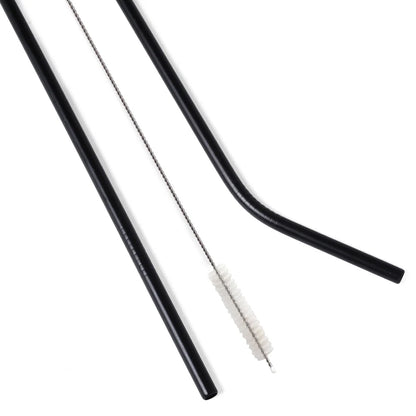EcoFreaky Black Stainless Steel Straws with Cleaning Brush - EcoFreaky