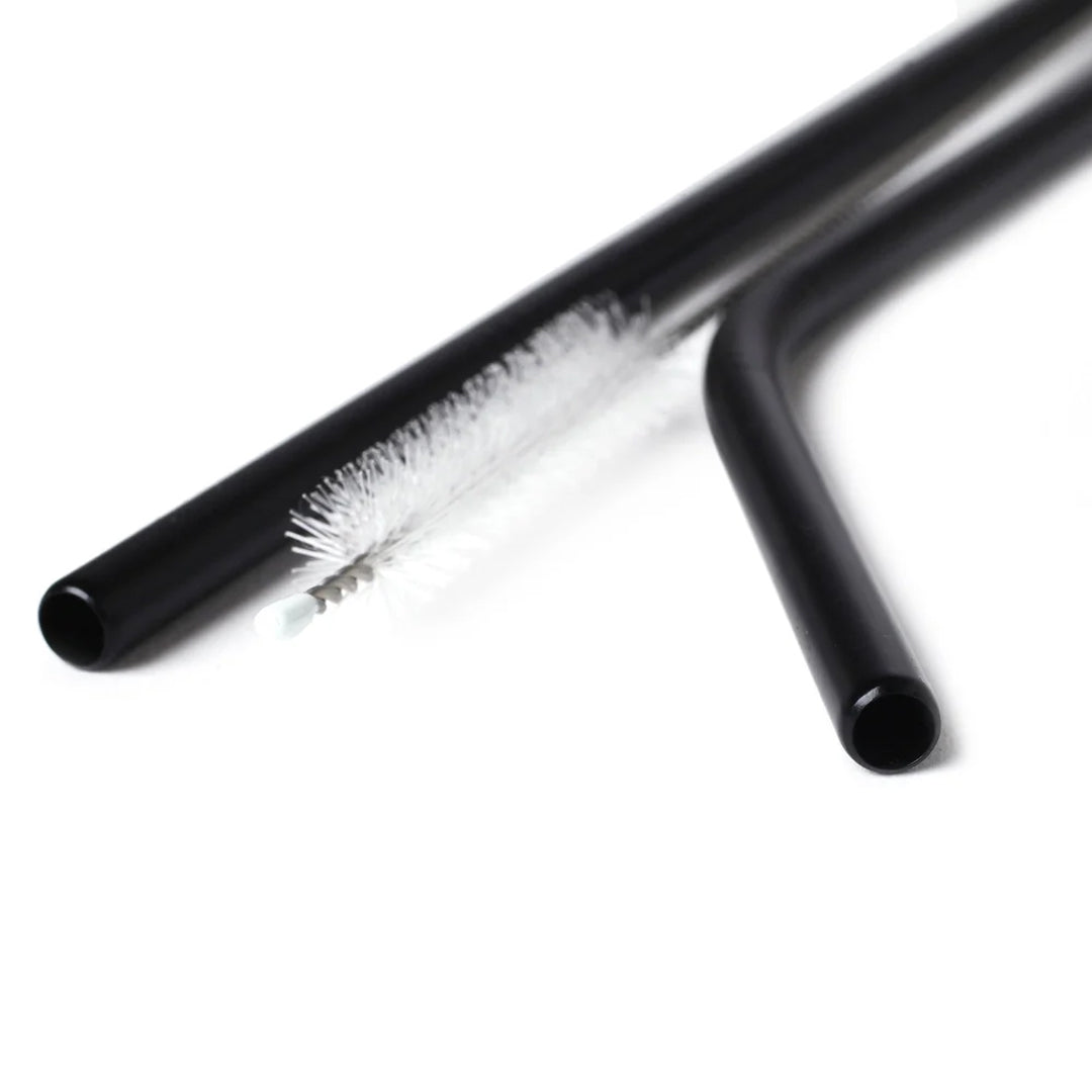EcoFreaky Black Stainless Steel Straws with Cleaning Brush - EcoFreaky