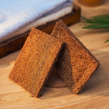 Coconut Coir Scrub Pads for Dishwashing – Eco-Friendly, 100% Natural Kitchen Scrubber (Available in Pack of 6 or Pack of 10)