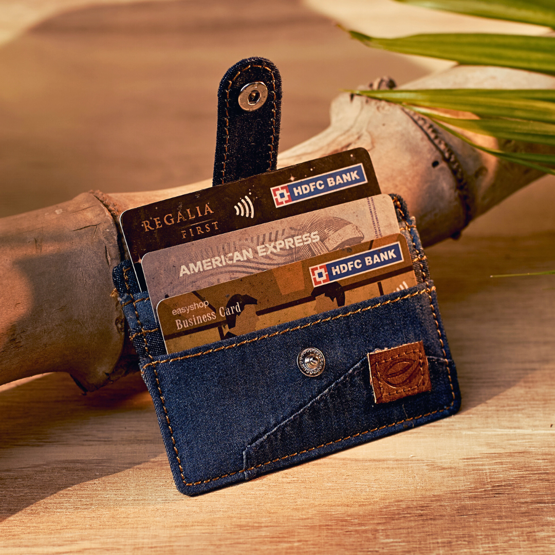Vegan Denim Cardholder | Unisex Vegan Cardholder