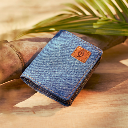 EcoFreaky Minimalist Vegan Denim Wallet | Unisex | FREE CARD HOLDER
