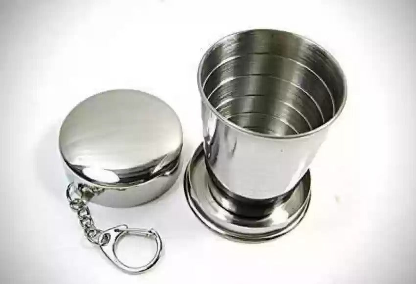 Mini Foldable Stainless Steel Glass 75ml | Portable Travel Cup for Camping & Outdoors - EcoFreaky