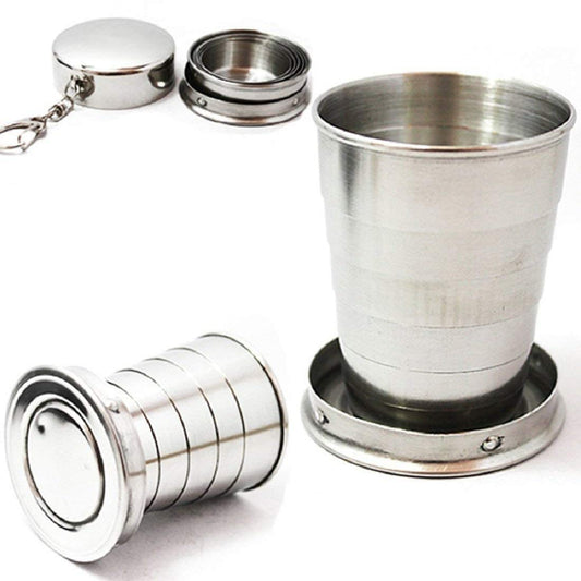 Mini Foldable Stainless Steel Glass 75ml | Portable Travel Cup for Camping & Outdoors - EcoFreaky