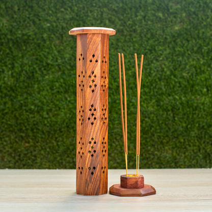 Traditional Wooden Incense Burner | Spiritual & Decorative Gift | Premium Aromatherapy Burner