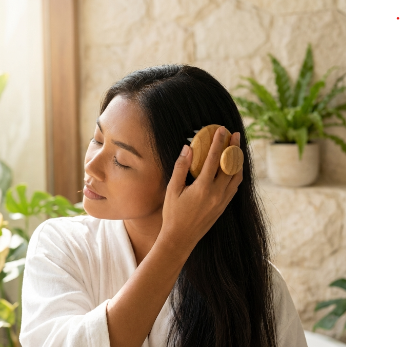 EcoFreaky Wooden Scalp Massager | Hair Growth & Dandruff Removal Tool