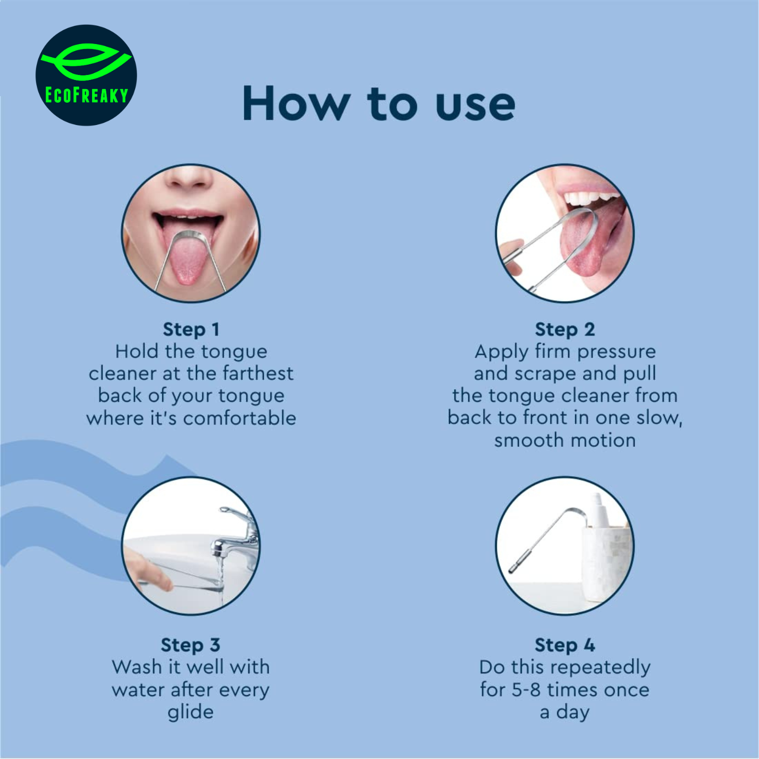 Stainless Steel Tongue Cleaner | Eco-Friendly & Durable - EcoFreaky
