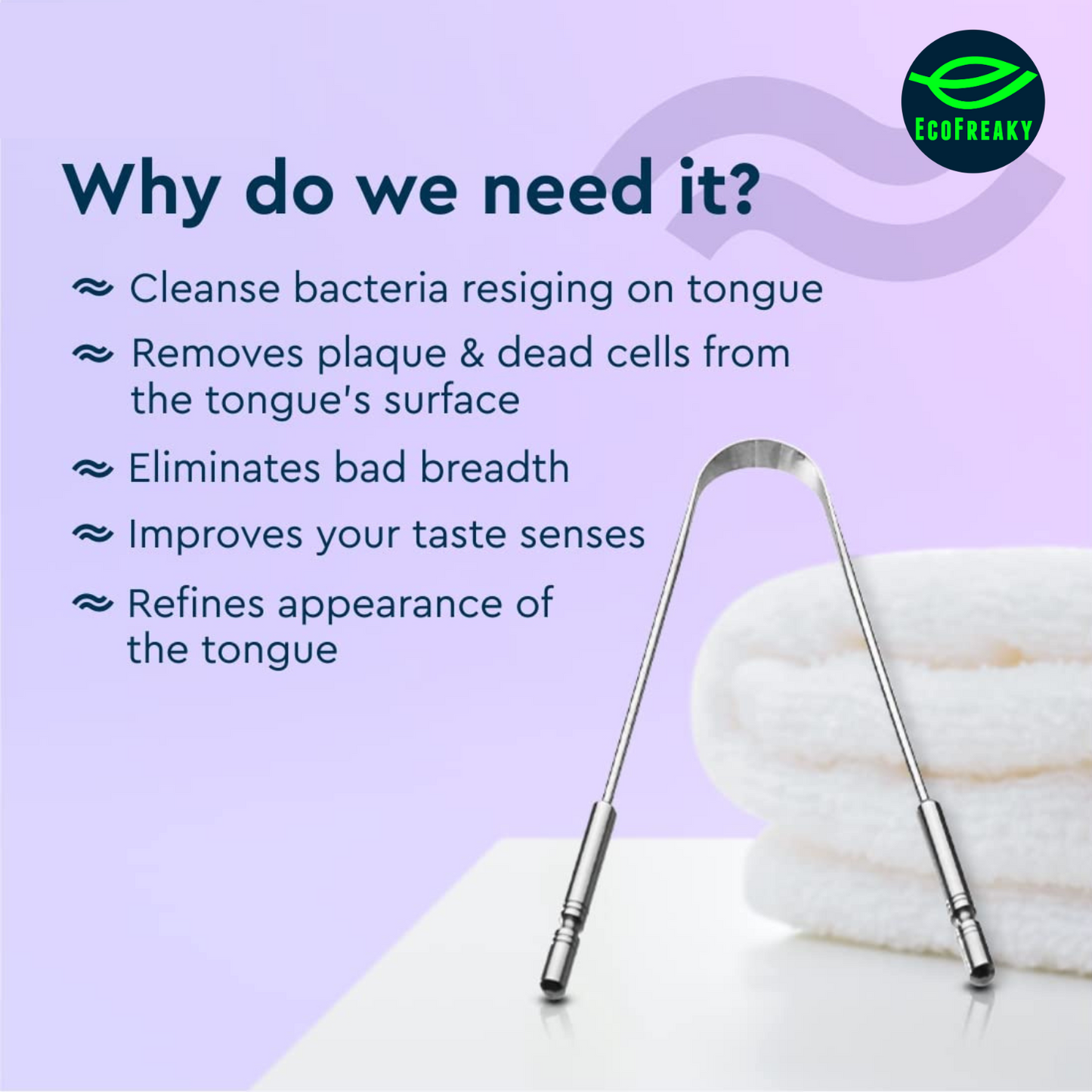Stainless Steel Tongue Cleaner | Eco-Friendly & Durable - EcoFreaky