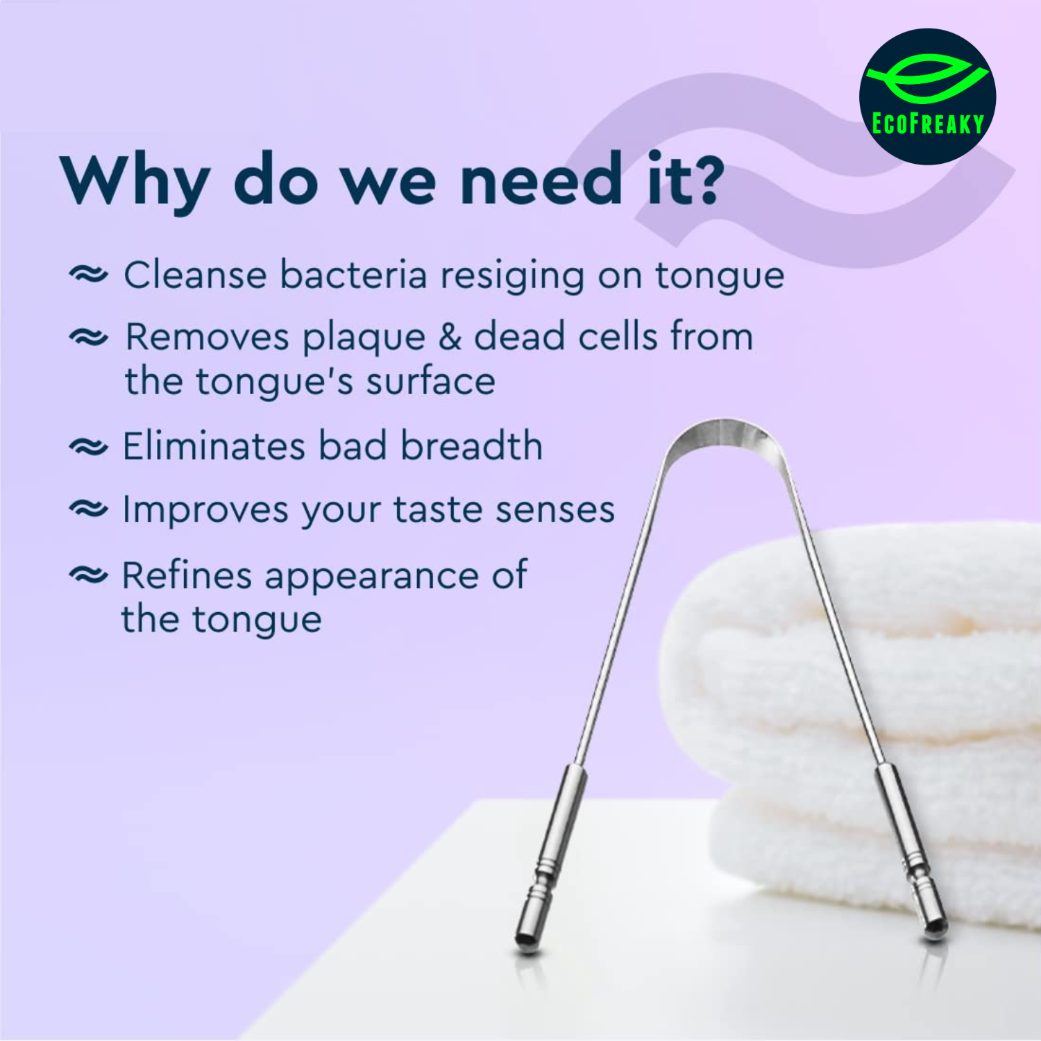 Stainless Steel Tongue Cleaner | Eco-Friendly & Durable - EcoFreaky