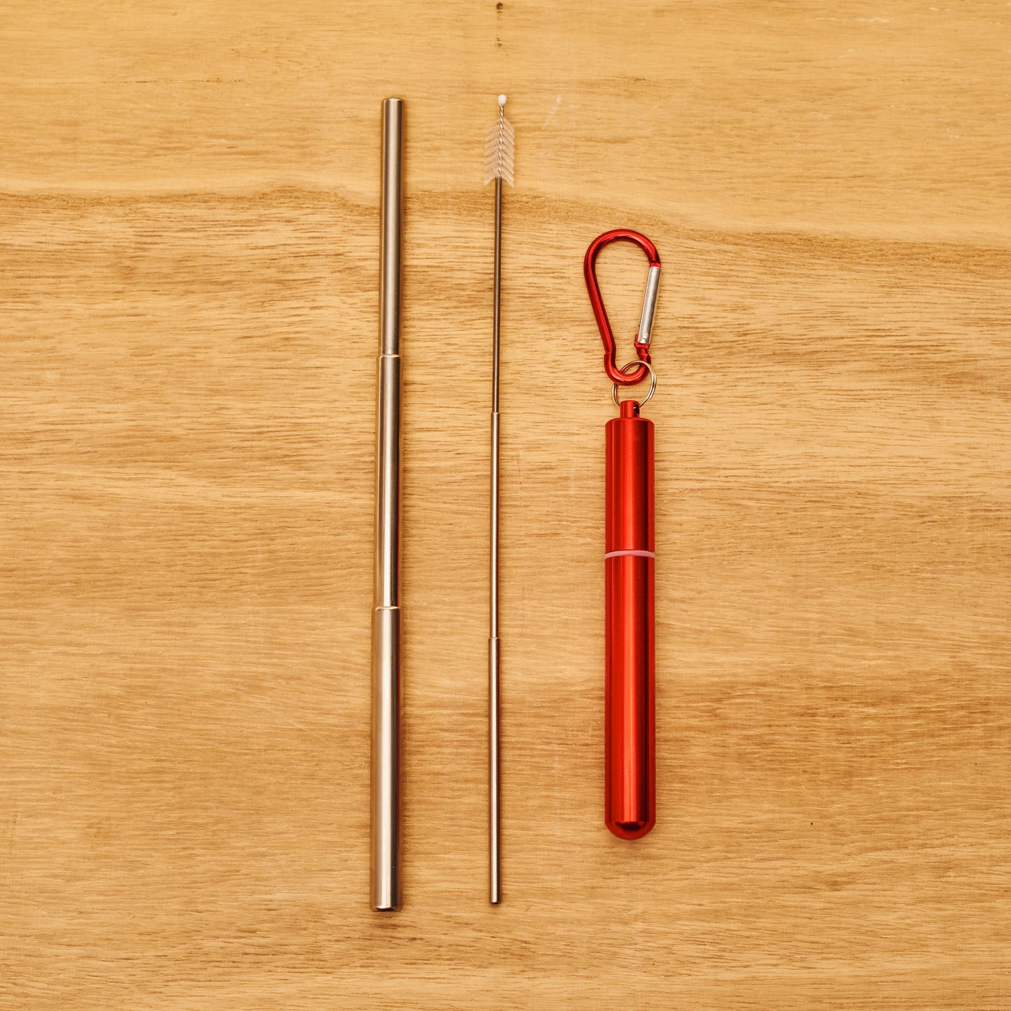 Reusable Portable Metal Straws Telescopic Foldable Stainless-Steel with Case and Cleaning Brush