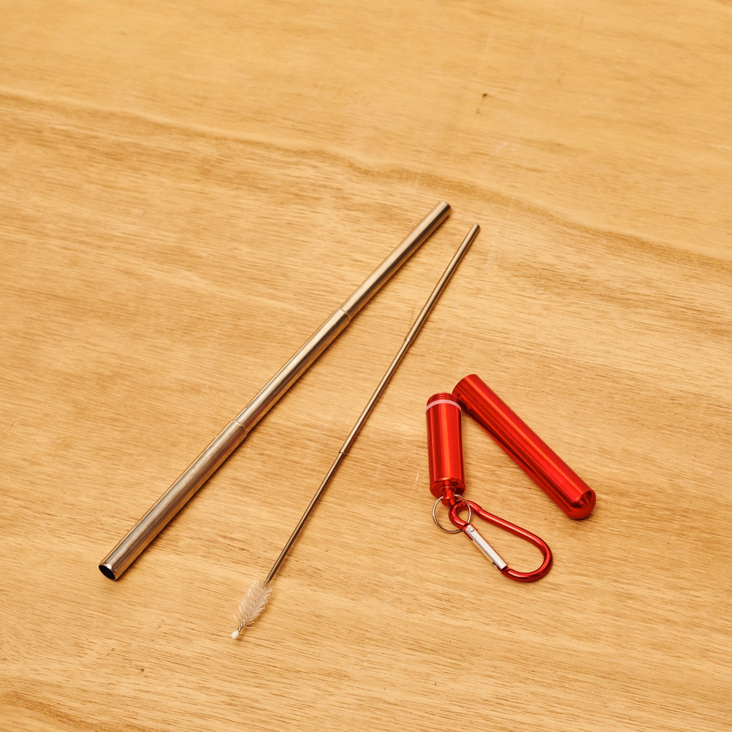 Reusable Portable Metal Straws Telescopic Foldable Stainless-Steel with Case and Cleaning Brush