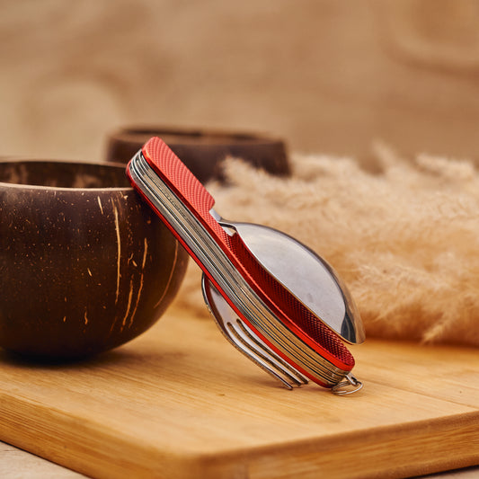 Multi-Function Foldable Fork Spoon Set | Stainless Steel Travel Picnic Cutlery Kit